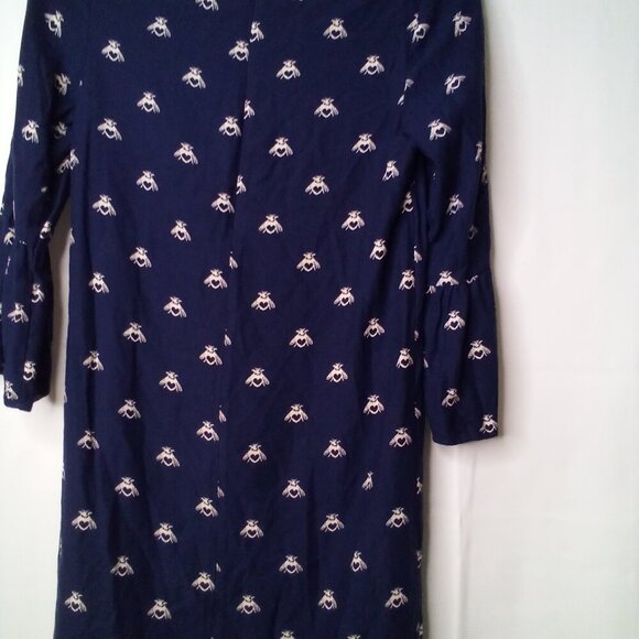 Joules Dress Women 2 Half Bell Sleeve Gardenia Bees With Heart Blue White - Picture 15 of 16